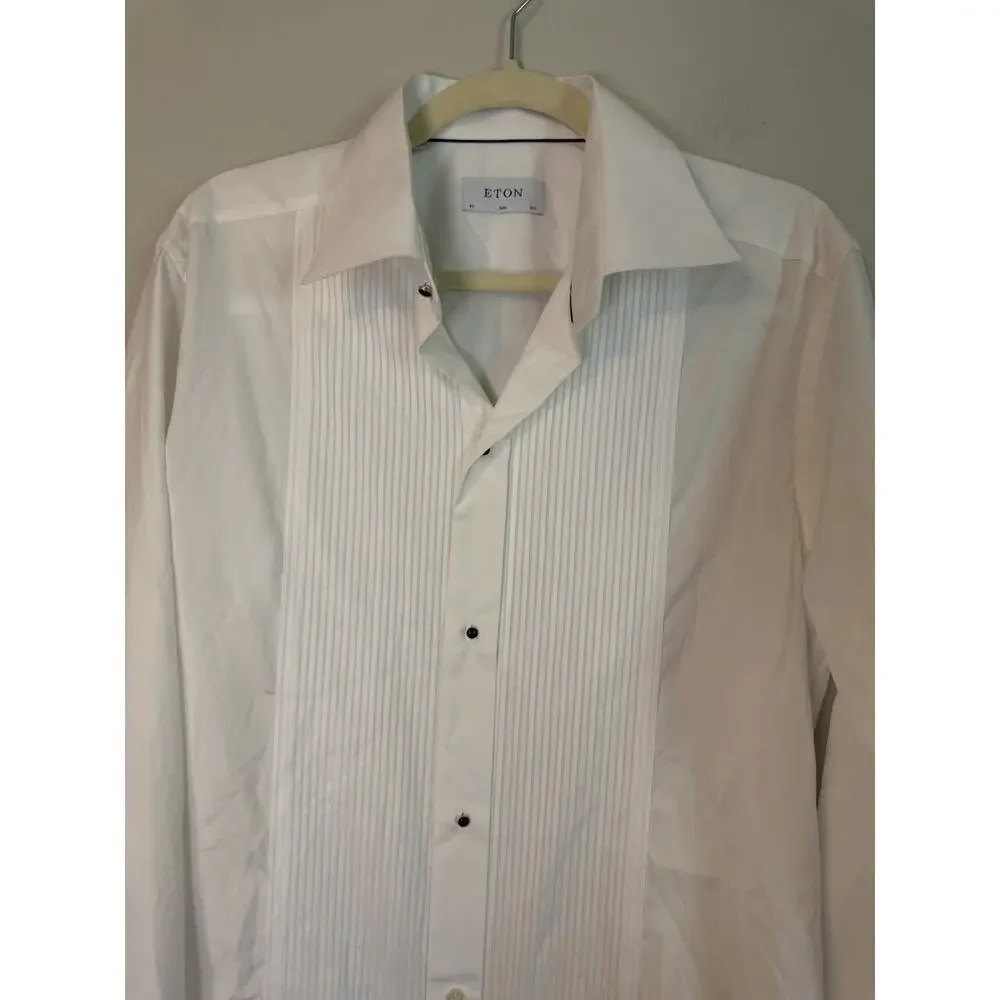 Eton Men's Tuxedo Shirt Slim Fit 42 16.5 White NEW $298